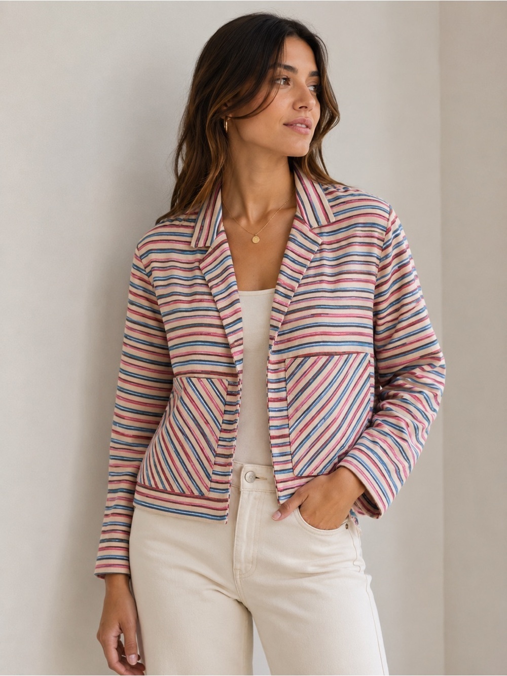Zara textured weave multicolor jacket 6895/069